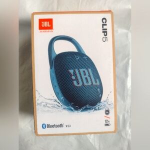 JBL Clip 5 NEW Bluetooth Portable Speaker, Blue, Music Sound Player
